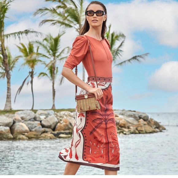 Formentara swim terracotta modest swim skirt and top set - Picture 1 of 6